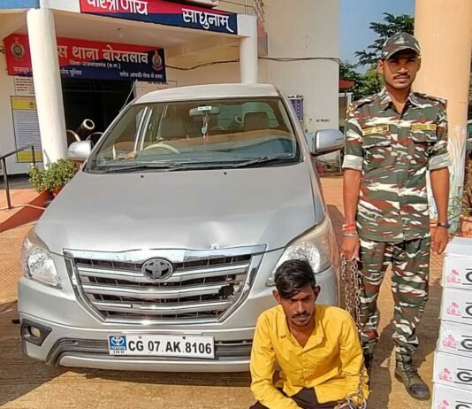 राजनांदगांव : बोरतलाव क्षेत्र में अवैध शराब परिवहन करते हुए एक आरोपी गिरफ्तार…