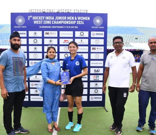 राजनांदगांव : कल खेले गये एक मैच हॉकी मध्यप्रदेश ने हॉकी गुजरात को 9-0 गोल से पराजित किया…