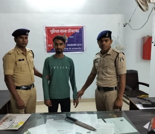 राजनांदगांव : चाकू लेकर लड़की को दौड़ाने वाले व्यक्ति के विरूद्ध की गई आर्म्स के तहत कार्यवाही…