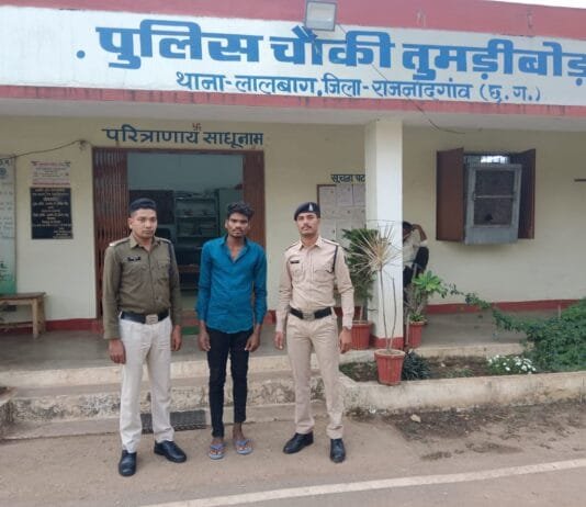 राजनांदगांव : नाबालिक पीड़िता को भगाकर शारीरिक शोषण करने वाले आरोपी को तुमडीबोड पुलिस ने किया गिरफ्तार…