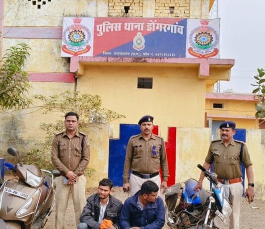 राजनांदगांव : मध्य रात्रि मे चोरी की घटना को अंजाम देने वाले आरोपी गिरफ्तार…