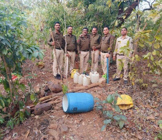 राजनांदगांव : जामनारा में भरी मात्र अवैध हाथ भट्ठी महुआ शराब जब्त…