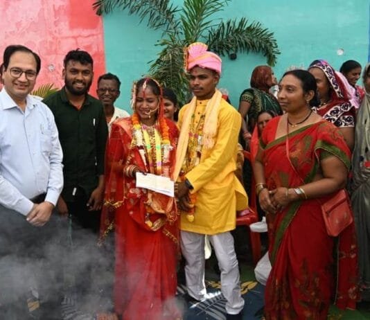 राजनांदगांव : मुख्यमंत्री कन्या विवाह योजना अंतर्गत परिणय सूत्र में बंधे 46 जोड़े…
