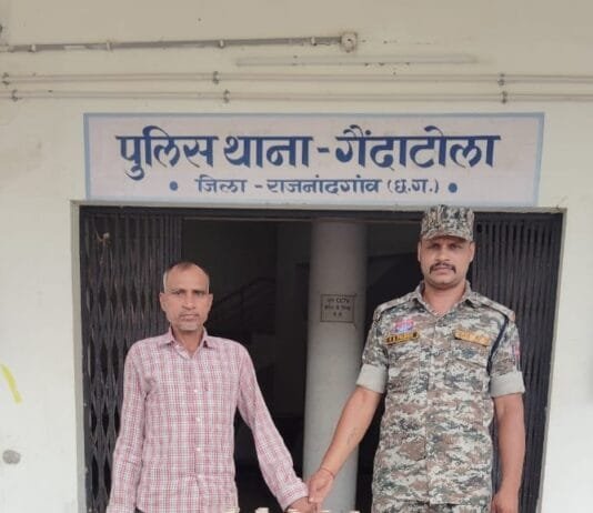 राजनांदगांव : अवैध शराब बिक्री पर पुलिस थाना गैंदाटोला की कार्यवाही…