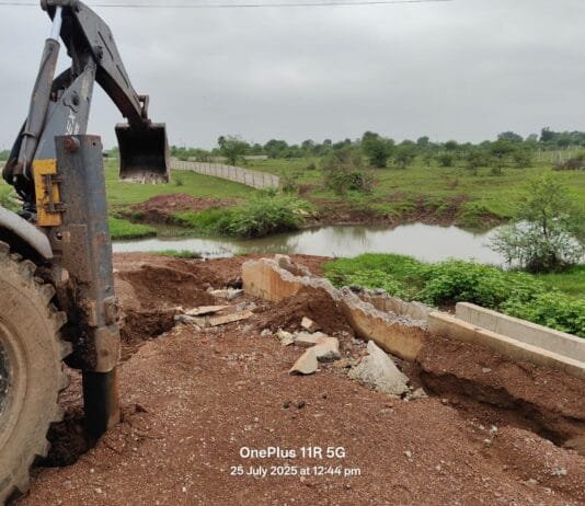 राजनांदगांव : जीवन कालोनी के पीछे शासकीय नाले की जमीन पर नाली निर्माण को निगम की टीम ने तोड़ा…