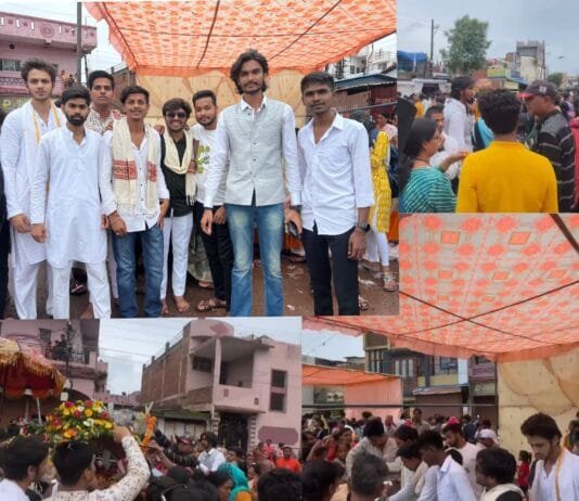 राजनांदगांव : हर्षिल हनी एंव युवा साथियों द्वारा स्टेशन पारा चौक पर बाबा चंद्रमौलेश्वर पालकी शोभायात्रा का भव्य स्वागत…..