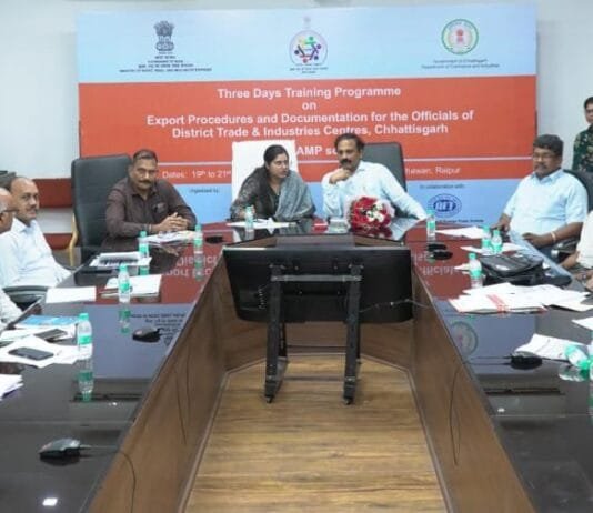 रायपुर : निर्यात प्रलेखन एवं प्रक्रियाओं पर तीन दिवसीय प्रशिक्षण सफलतापूर्वक सम्पन्न…