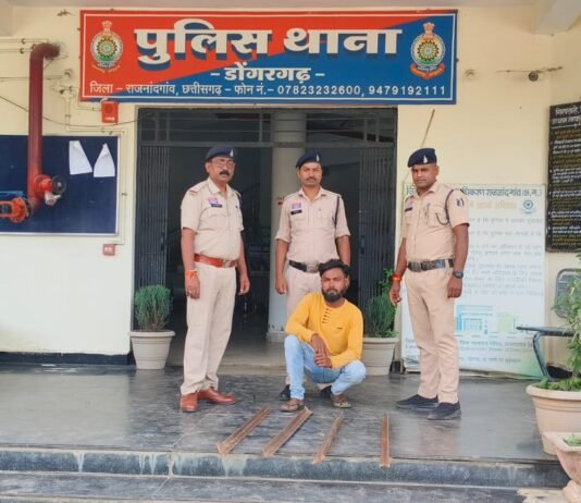 राजनांदगांव : सात माह से फरार चोरी का आरोपी पुलिस के गिरफ्त में, लोहे के एंगल बरामद…