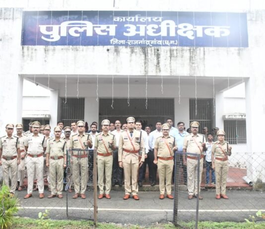 राजनांदगांव : 79वें स्वतंत्रता दिवस पर पुलिस अधीक्षक मोहित गर्ग ने किया ध्वजारोहण…