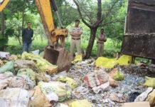 राजनांदगांव में 36 लाख की अवैध शराब का नष्टीकरण कलेक्टर और पुलिस अधीक्षक की उपस्थिति में हुई कार्रवाई…