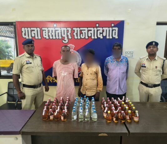 राजनांदगांव : अपहृत नाबालिग बरामद, अवैध शराब तस्करी पर बसंतपुर पुलिस की कार्यवाही…
