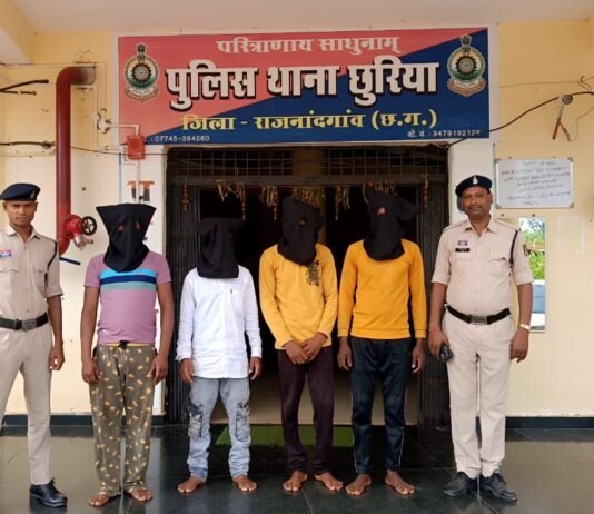 राजनांदगांव : शांति व्यवस्था भंग करने वालों पर छुरिया पुलिस की कार्रवाई…