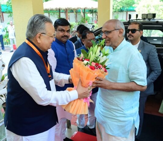 राजनांदगांव: उपराष्ट्रपति सीपी राधाकृष्णन का स्पीकर हाऊस राजनांदगांव में हुआ आत्मीय स्वागत…