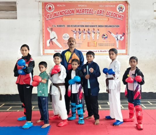राजनांदगांव: वेस्टजोन कराते चौंपियनशिप में भाग लेने खिलाड़ी नासिक रवाना…