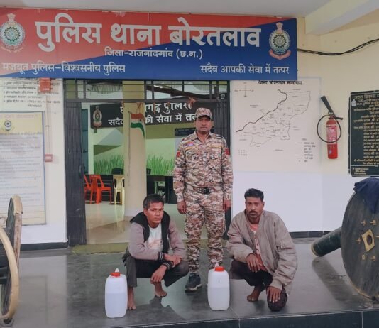 राजनांदगांव: अवैध कच्ची महुआ शराब के साथ दो आरोपी गिरफ्तार…