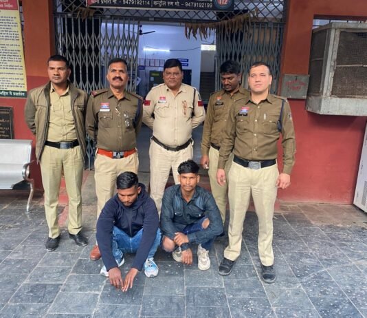 राजनांदगांव: घर में घुसकर मारपीट व धमकी देने वाले दो आरोपी गिरफ्तार हथियार जब्त…