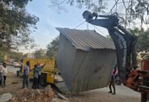 राजनांदगांव: कमला कालेज रोड में अतिक्रमण की तैयारी निगम का अमला ने 5 बंद ठेले हटा…