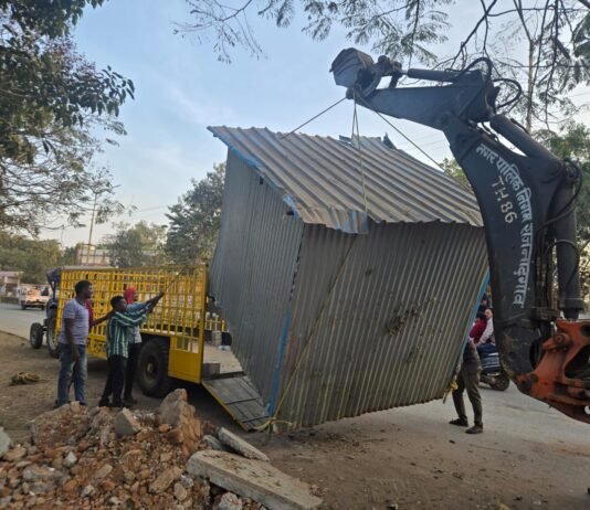 राजनांदगांव: कमला कालेज रोड में अतिक्रमण की तैयारी निगम का अमला ने 5 बंद ठेले हटा…