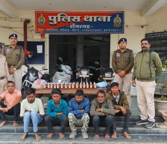 राजनांदगांव: अवैध शराब बिक्री एवं परिवहन पर डोंगरगढ़ पुलिस की कार्यवाही…