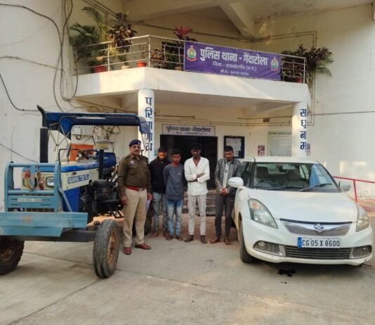 राजनांदगांव: ट्रैक्टर चोरी का खुलासा, एक अपचारी बालक सहित पांच आरोपी गिरफ्तार…