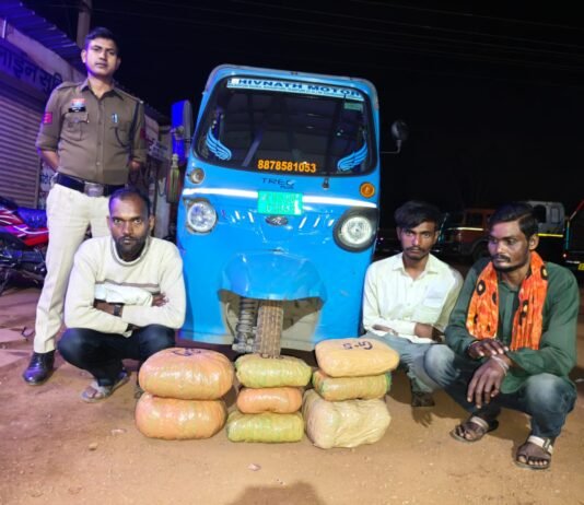 राजनांदगांव: इलेक्ट्रिक ऑटो से गांजा तस्करी का खुलासा, तीन आरोपी गिरफ्तार…