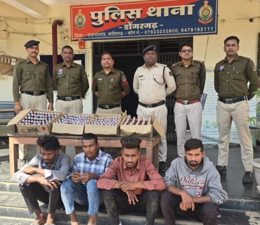 राजनांदगांव : अंतरराज्यीय शराब तस्करी पर बड़ा प्रहार, 29 पेटी अंग्रेजी शराब जप्त…