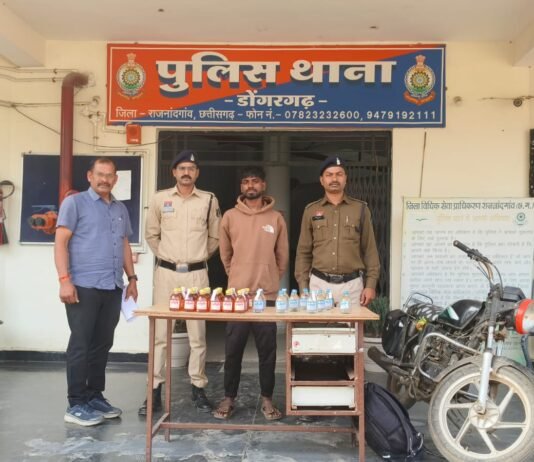 राजनांदगांव: डोंगरगढ़ पुलिस की अवैध शराब तस्करी पर बड़ी कार्रवाई, युवक गिरफ्तार…