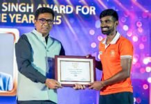 फ़िरोज़ अंसारी ने खेल मंत्री संग खिलाड़ियों को किया सम्मानित…