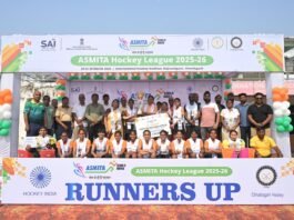 राजनांदगांव: हॉकी मध्यप्रदेश ने मेजबान छत्तीसगढ़ को 5-1 गोल से हराकर जीती अस्मिता वेस्ट जोन हाॅकी लीग सब जूनियर बालिका वर्ग का खिताब अपने नाम किया…