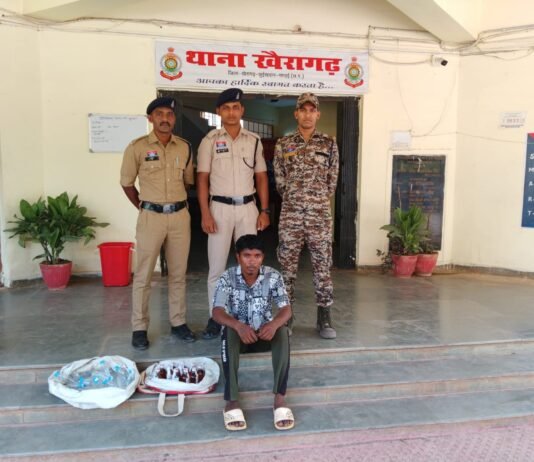 खैरागढ़: बाजार अतरिया में अवैध शराब पर पुलिस की बड़ी कार्रवाई, आरोपी गिरफ्तार…