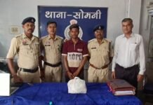 राजनांदगांव: सोमनी पुलिस की कार्रवाई, 700 ग्राम गांजा के साथ युवक गिरफ्तार…