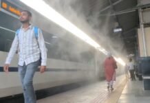 राजनांदगांव रेलवे स्टेशन पर लगा मिस्ट कूलिंग सिस्टम, यात्रियों को गर्मी से राहत…