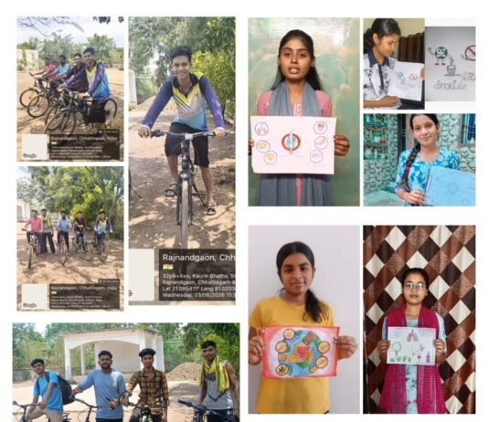 गर्मी में भी नहीं थमा जज्बा: एनएसएस स्वयंसेवियों ने घर-घर चलाया नशा मुक्ति और साइकिल जागरूकता अभियान…