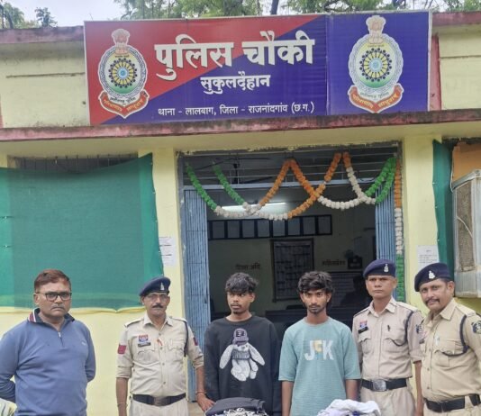 राजनांदगांव: बरगाही की कपड़ा दुकान में चोरी का खुलासा, दो आरोपी गिरफ्तार…