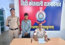 राजनांदगांव: नशे में गाली-गलौज के बाद हमला, आदतन आरोपी विशाल बांसफोड़ गिरफ्तार…