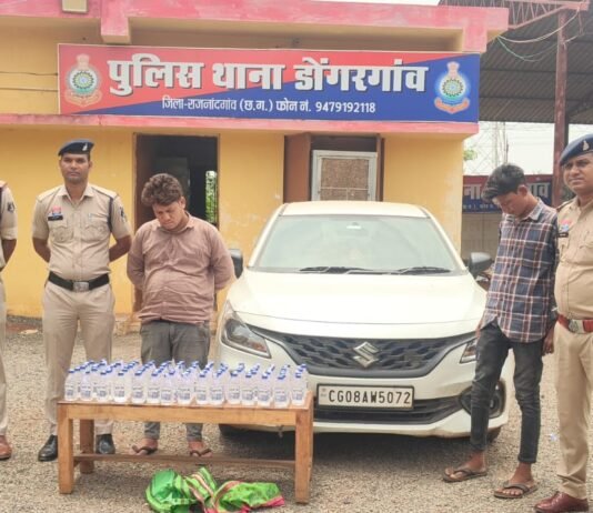 राजनांदगांव: डोंगरगांव पुलिस ने 100 पौवा अवैध शराब के साथ दो तस्करों को दबोचा, बलेनो कार भी जब्त…