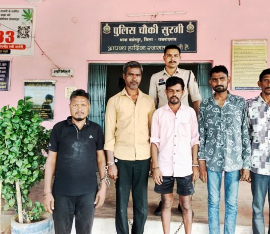 राजनांदगांव: ग्रामीणों को धमकाकर ताश खेलने के लिए जुटा रहे थे युवक, पुलिस ने पांच को दबोचा…