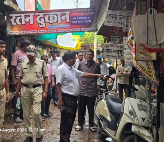 राजनांदगांव: आयुक्त मरकाम ने यातायात प्रभारी एवं निगम व यातायात अमला के साथ गोल बाजार फल मार्केट में किया पैदल भ्रमण…