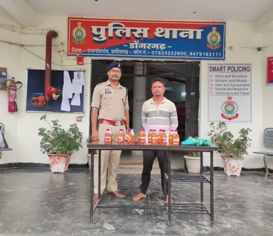 राजनांदगांव: डोंगरगढ़ में अवैध शराब बिक्री पर पुलिस की कार्रवाई, 28 पौवा के साथ आरोपी गिरफ्तार…