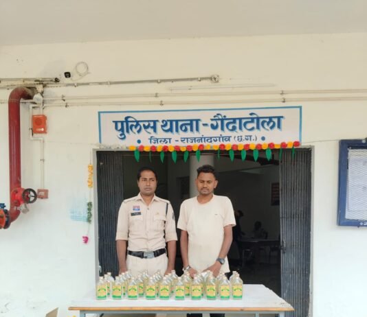 राजनांदगांव: होटल में चल रहा था अवैध शराब का कारोबार, गैंदाटोला पुलिस ने मारा छापा…