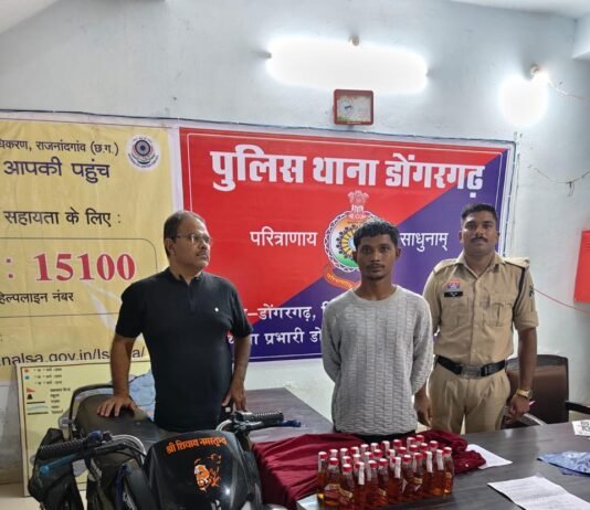 डोंगरगढ़ में अवैध शराब परिवहन पर पुलिस की कार्रवाई, दो आरोपी गिरफ्तार…