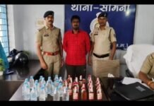 राजनांदगांव: मनकी में अवैध शराब बिक्री का भंडाफोड़, 44 पौवा शराब के साथ आरोपी गिरफ्तार…