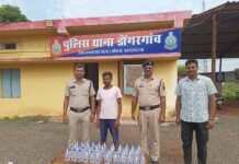 राजनांदगांव: डोंगरगांव पुलिस की अवैध शराब पर कार्रवाई, 45 पौवा शराब के साथ आरोपी गिरफ्तार…