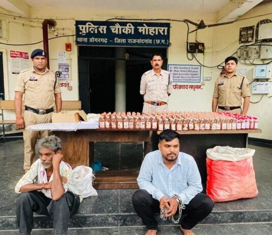 राजनांदगांव: मोहारा में खेत के बोरघर से 89.46 बल्क लीटर अवैध शराब जब्त…