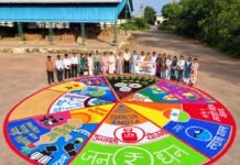 राजनांदगांव: विशाल रंगोली में दिखी जनकल्याणकारी योजनाओं और विकसित भारत की झलक…