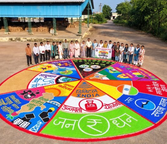 राजनांदगांव: विशाल रंगोली में दिखी जनकल्याणकारी योजनाओं और विकसित भारत की झलक…