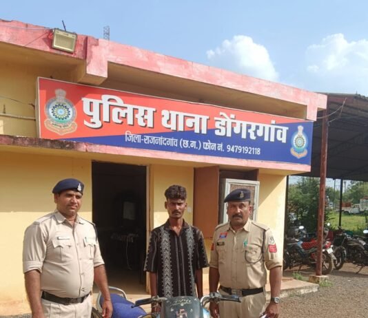राजनांदगांव: सीसीटीवी फुटेज से 12 घंटे में पकड़ा गया मोटरसाइकिल चोर, चोरी की बाइक बरामद…